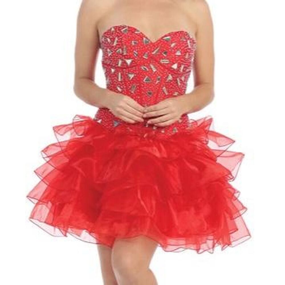 May Queen beaded tulle red dress size 6